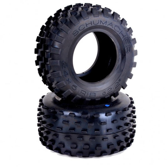 Schumacher "Stagger Rib" 2.2" 1/10 Truck Front Carpet Tires (2)